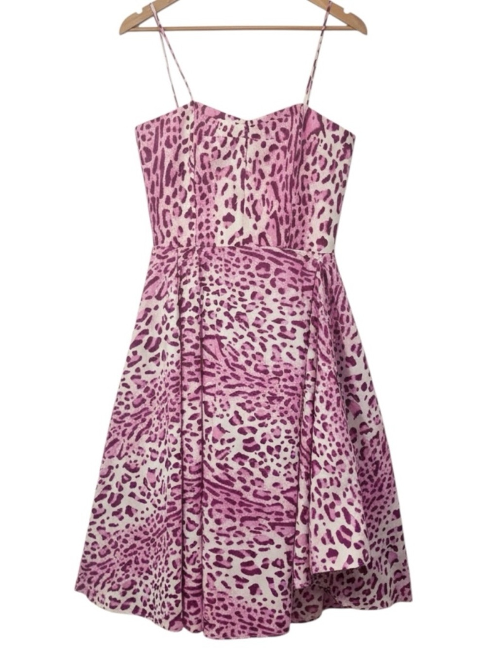 Blugirl Blumarine Pink & Purple Leopard Corset Midi Dress Fit Flare US 6 Pinup